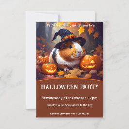 Invitación Fiesta de Halloween para Cerdos de Guinea