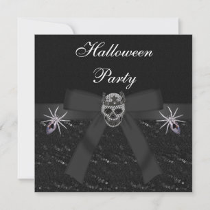 Invitación Fiesta de Halloween para los diamantes de cráneo y