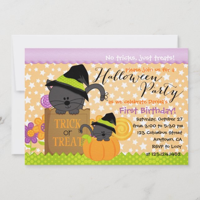 Invitación Fiesta de Halloween para los niños (Anverso)