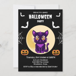 Invitación Fiesta de halloween para los niños del gato Person