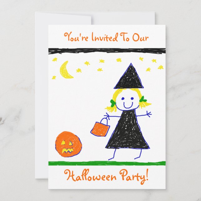 Invitación ¡Fiesta de Halloween para niños! (Anverso)