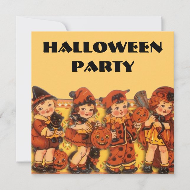 Invitación Fiesta de Halloween para Niños (Anverso)