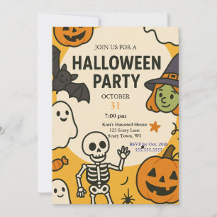 Invitación Fiesta de Halloween para Niños Divertidos