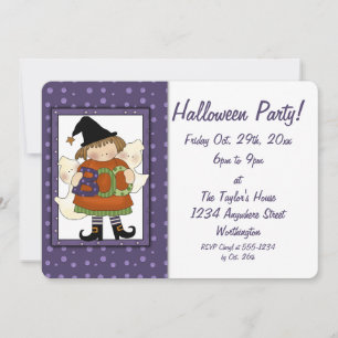Invitación Fiesta de Halloween para niños invita a la pequeña