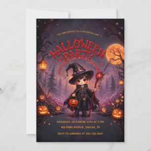 Invitación Fiesta de Halloween para Niños Pequeño Mago
