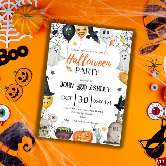 Invitación Fiesta de Halloween para Niños y Adultos Modernos