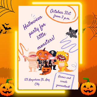 Invitación ¡Fiesta de Halloween para pequeños Monstruos! Fies