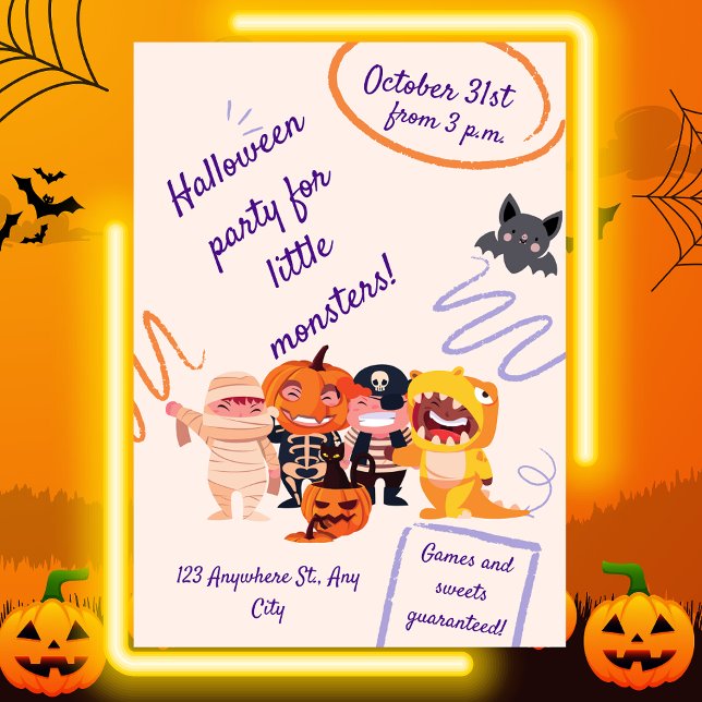 Invitación ¡Fiesta de Halloween para pequeños Monstruos! Fies (Subido por el creador)