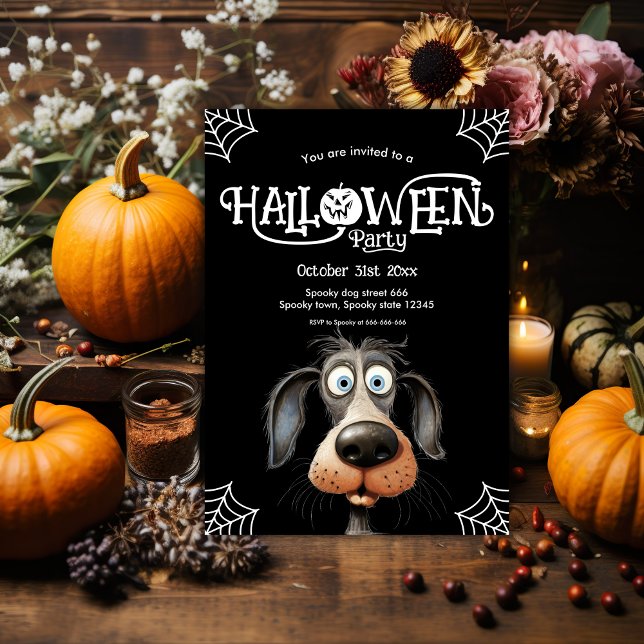 Invitación Fiesta de Halloween para perros asustados (Subido por el creador)