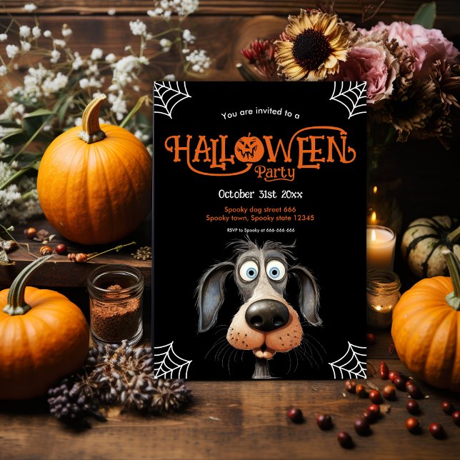 Invitación Fiesta de Halloween para perros asustados (Subido por el creador)