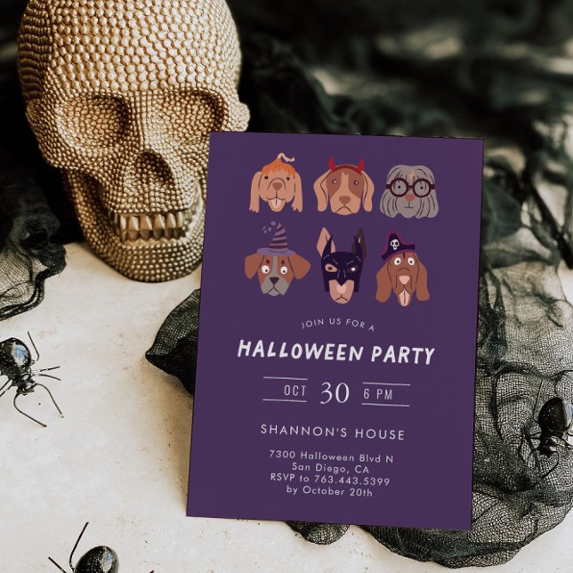 Invitación Fiesta de Halloween para perros disecados (Subido por el creador)