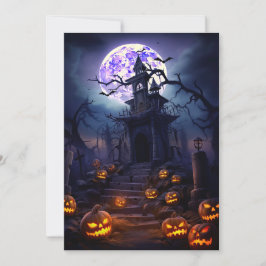 Invitación Fiesta de Halloween personalizada Casa embrujada e