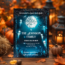 Invitación Fiesta de Halloween personalizada con fantasmas y