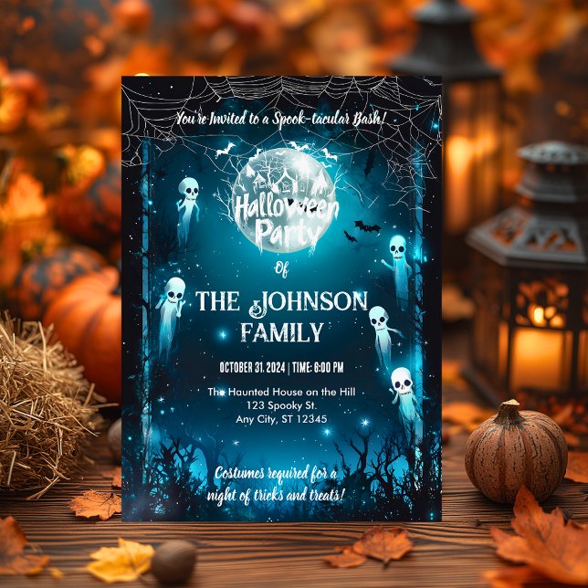 Invitación Fiesta de Halloween personalizada con fantasmas y  (Subido por el creador)
