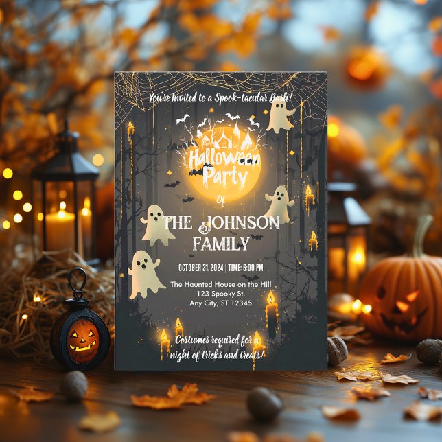 Invitación Fiesta de Halloween personalizada con fantasmas y  (Subido por el creador)