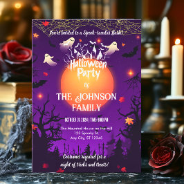 Invitación Fiesta de Halloween personalizado con fantasmas y 