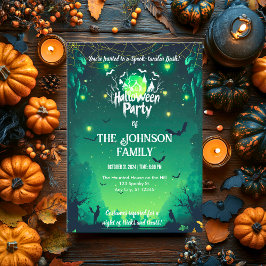 Invitación Fiesta de Halloween personalizado con linternas y 