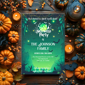 Invitación Fiesta de Halloween personalizado con linternas y 