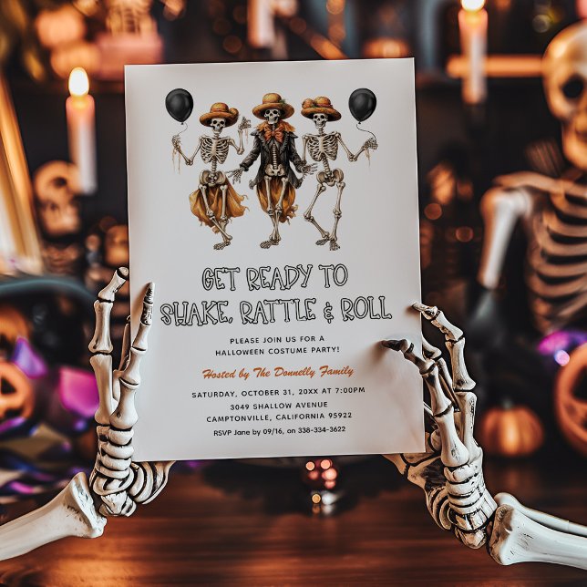 Invitación Fiesta de Halloween Rattle & Roll (Subido por el creador)