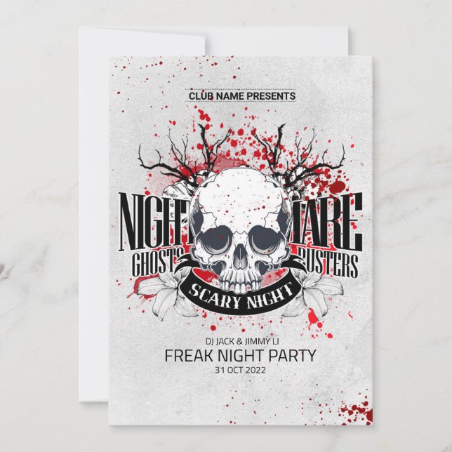 Invitación Fiesta de Halloween Retro (Anverso)