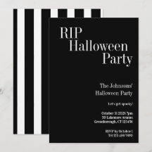 Fiesta de Halloween RIP con franja negra y blanca