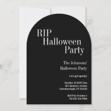 Fiesta de Halloween RIP en negro y blanco