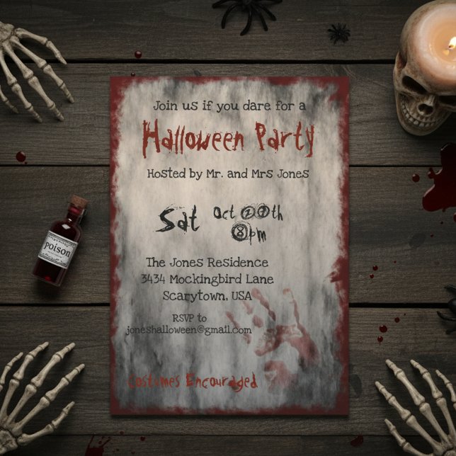 Invitación Fiesta de Halloween Sangrienta y Espantosa (Subido por el creador)