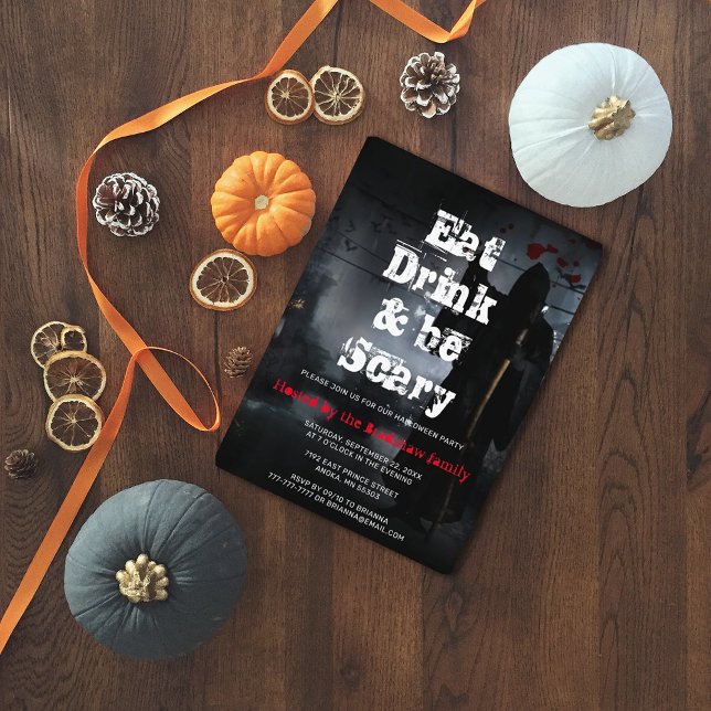 Invitación Fiesta de Halloween Scary Eat Drink & Be Scary (Subido por el creador)