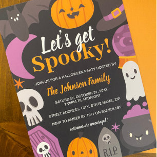 Invitación Fiesta de Halloween Seamos Espeluznantes Lindos