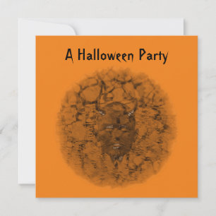 Invitación "Fiesta de Halloween" - Sepia oscura del diablo fa