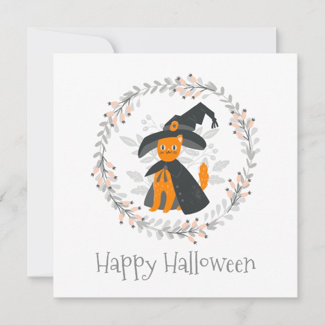 Invitación Fiesta de Halloween simple pero elegante | Invitac (Anverso)
