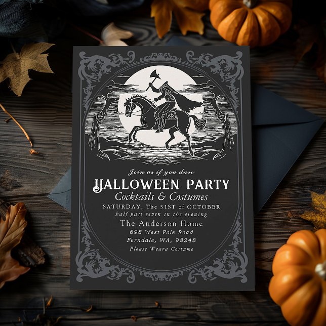Invitación Fiesta de Halloween sin Cabeza para el Caballo (Subido por el creador)