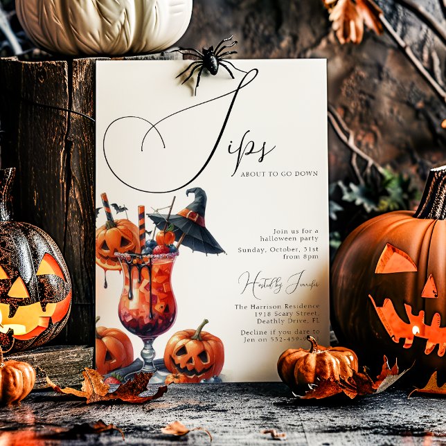 Invitación Fiesta de Halloween Sips About To Go Down (Subido por el creador)
