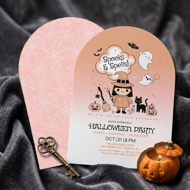 Invitación Fiesta de Halloween Spooks & Spells Arco Rosa ID13 (Subido por el creador)