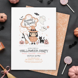 Invitación Fiesta de Halloween Spooks & Spells Naranja ID1325