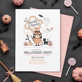 Invitación Fiesta de Halloween Spooks & Spells Pink ID1325