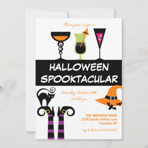 Invitación Fiesta de Halloween Spooktacular de cócteles