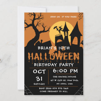 Invitación Fiesta de Halloween Spooktacular de Cumpleaños
