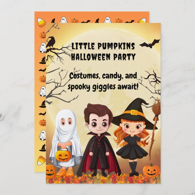 Invitación Fiesta de Halloween Spooktacular para niños (Anverso / Reverso)