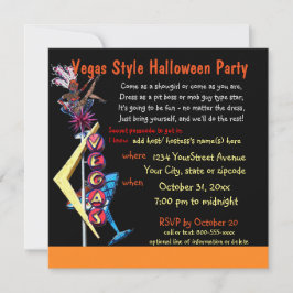 Invitación Fiesta de Halloween Tema de disfraces de Las Vegas