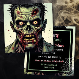 Invitación Fiesta de Halloween temática zombie