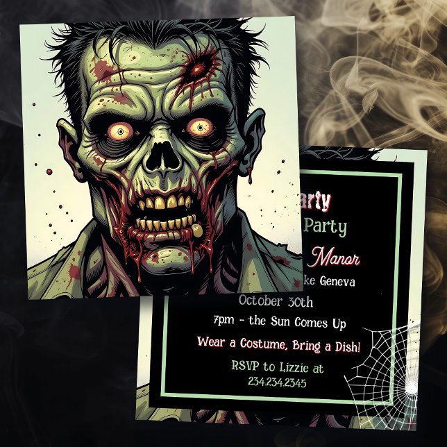 Invitación Fiesta de Halloween temática zombie (Subido por el creador)