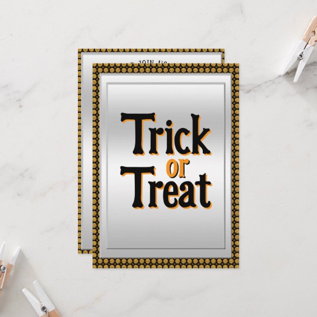 Invitación Fiesta de Halloween Trick O Trek (Anverso/Reverso In Situ)