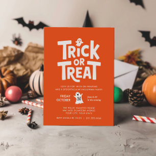 INVITACIÓN FIESTA DE HALLOWEEN TRUCO O TRATO FANTASMA LINDO N