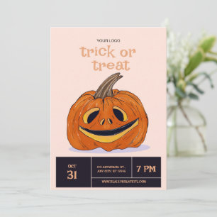 Invitación fiesta de Halloween Truco o Trato, Noche de Hallow