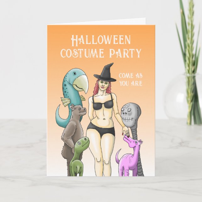 Invitación Fiesta de Halloween 'Ven como eres' (Anverso)