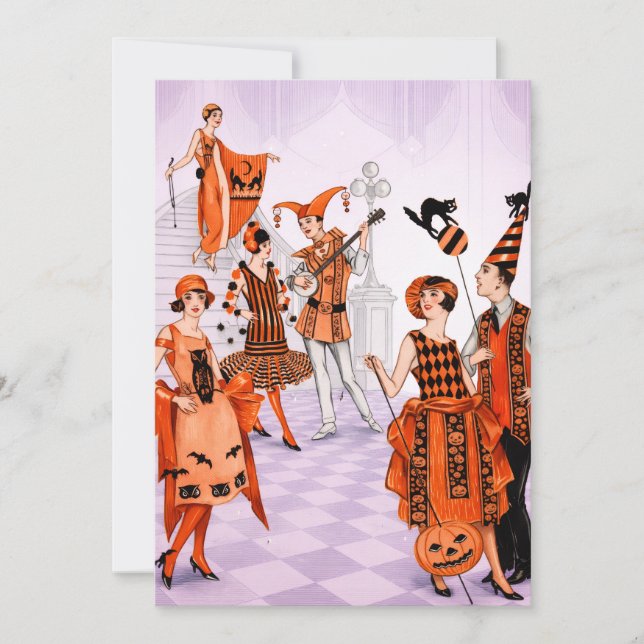 Invitación Fiesta de Halloween Vintage (Anverso)