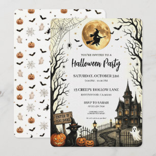 Invitación Fiesta de Halloween Vintage Espeluznante