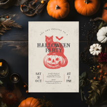 Fiesta de Halloween Vintage Naranja Murciélago y G