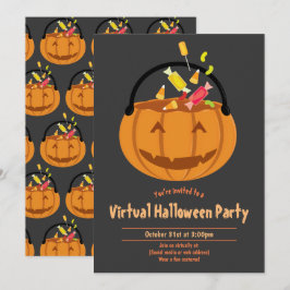 Invitación Fiesta de Halloween virtual de caracol de calabaza